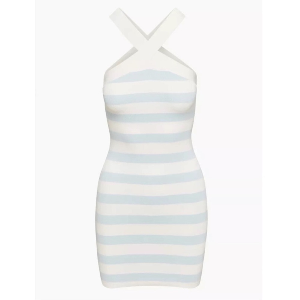 Aritzia babaton sculpt knit cross cross mini dress